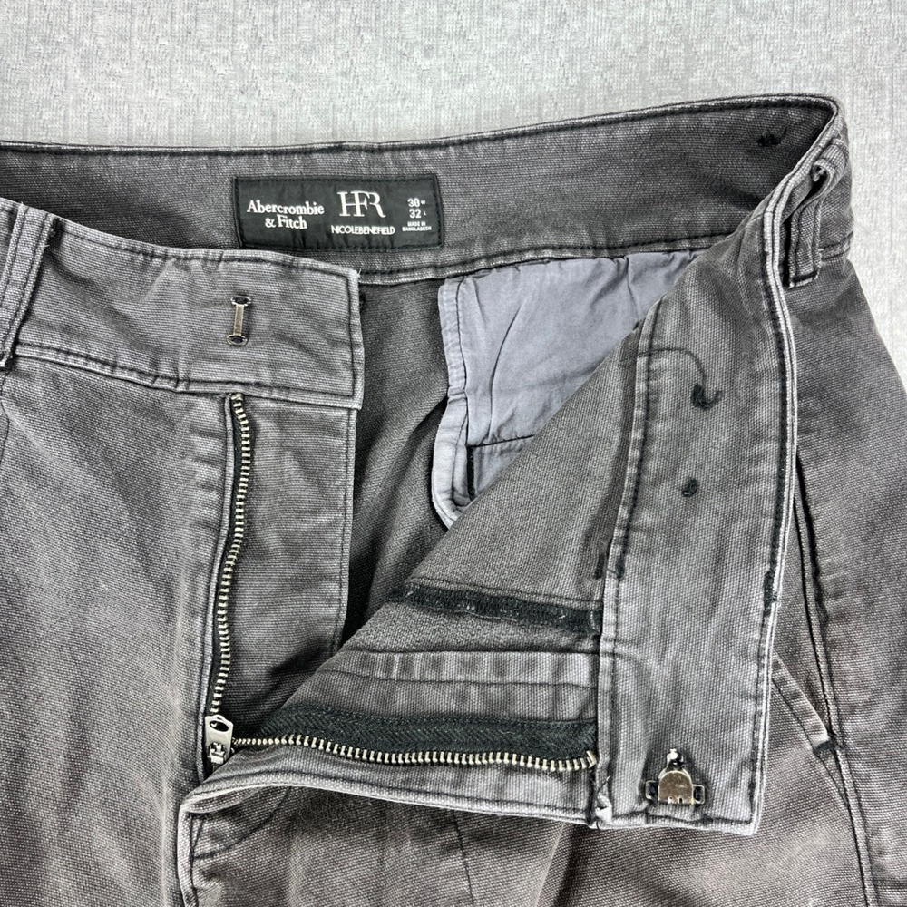 Abercrombie & Fitch Cargo Pants Men 30x32 Fits 31x29 Grey Nicole Benefield HFR - Picture 8 of 9